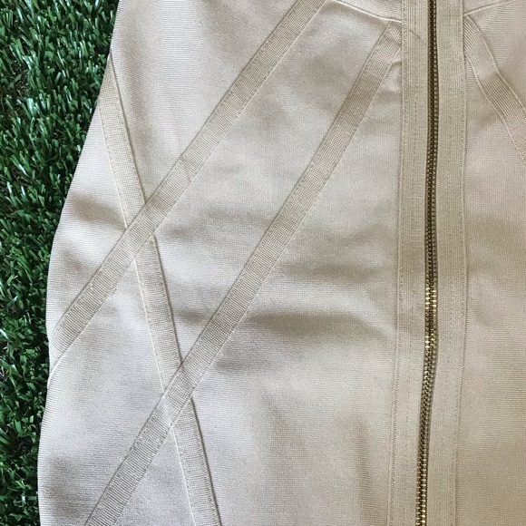 Nude Bandage Skirt with gold zipper - Picture 4 of 8